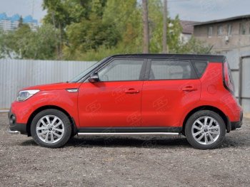 20 849 р. Защита порогов из круглой трубы диаметром 63 мм SLITKOFF v2  KIA Soul  PS (2014-2016) дорестайлинг  с доставкой в г. Королёв. Увеличить фотографию 2