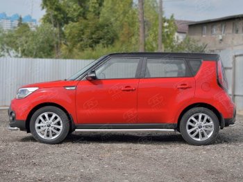 21 999 р. Защита порогов из круглой трубы диаметром 63 мм SLITKOFF v3  KIA Soul  PS (2014-2016) дорестайлинг  с доставкой в г. Королёв. Увеличить фотографию 3