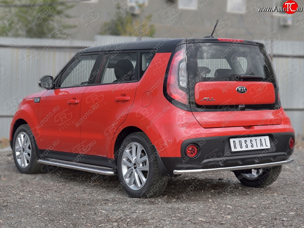 14 499 р. Одинарная защита заднего бампера диаметром 42 SLITKOFF KIA Soul PS дорестайлинг (2014-2016)  с доставкой в г. Королёв