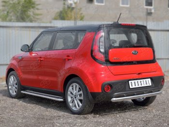 16 399 р. Одинарная защита заднего бампера из трубы диаметром 63 мм SLITKOFF  KIA Soul  PS (2014-2016) дорестайлинг  с доставкой в г. Королёв. Увеличить фотографию 2