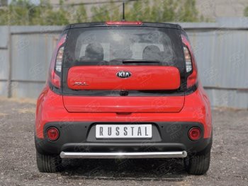 16 399 р. Одинарная защита заднего бампера из трубы диаметром 63 мм SLITKOFF  KIA Soul  PS (2014-2016) дорестайлинг  с доставкой в г. Королёв. Увеличить фотографию 3