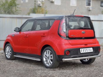 15 249 р. Одинарная защита заднего бампера из трубы диаметром 63 мм SLITKOFF KIA Soul PS дорестайлинг (2014-2016)  с доставкой в г. Королёв. Увеличить фотографию 2