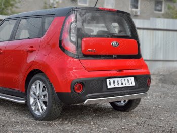 10 349 р. Защита заднего бампера (Ø75x42 мм, нержавейка) Russtal  KIA Soul  PS (2014-2016) дорестайлинг  с доставкой в г. Королёв. Увеличить фотографию 2