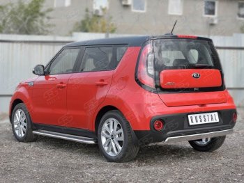 10 349 р. Защита заднего бампера (Ø75x42 мм, нержавейка) Russtal  KIA Soul  PS (2014-2016) дорестайлинг  с доставкой в г. Королёв. Увеличить фотографию 3