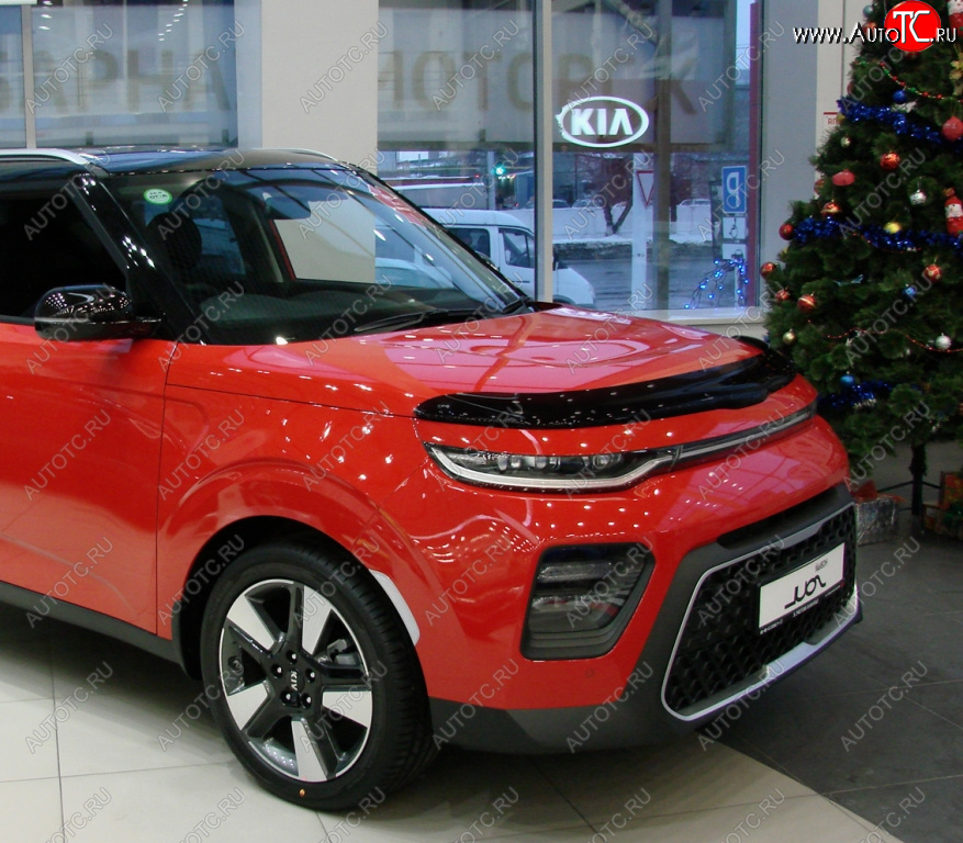 3 299 р. Дефлектор капота SIM KIA Soul SK3 (2018-2022)  с доставкой в г. Королёв