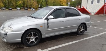 4 099 р. Пластиковые накладки на пороги SVS KIA Spectra (2000-2009) (Неокрашенные)  с доставкой в г. Королёв. Увеличить фотографию 2