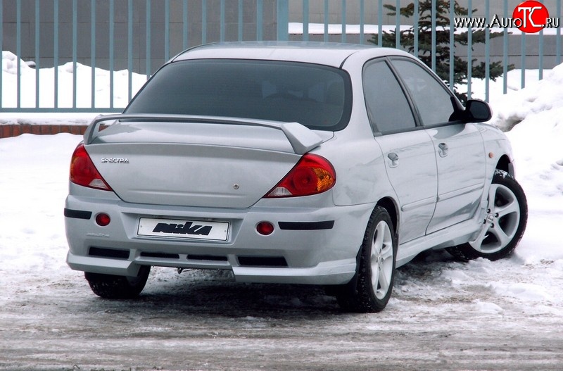 7 399 р. Задний бампер Nika Sport KIA Spectra (2000-2009) (Неокрашенный)  с доставкой в г. Королёв