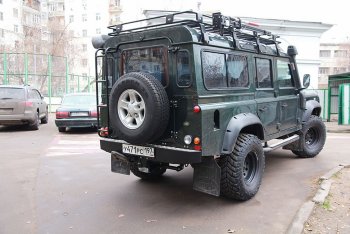 25 599 р. Бампер задний силовой РИФ Land Rover Defender 90 1 L316 рестайлинг 3дв. (2007-2016)  с доставкой в г. Королёв. Увеличить фотографию 2