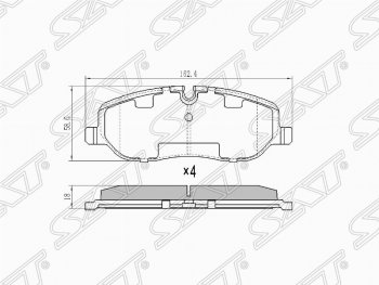 Колодки тормозные (передние) SAT Land Rover Range Rover 3 L322 дорестайлинг (2002-2006)