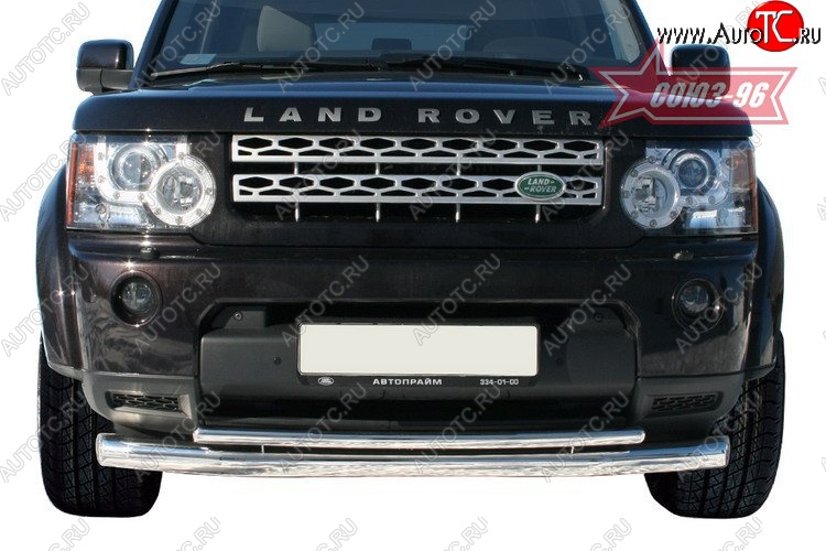 25 469 р. Защита переднего бампера двойная Souz-96 (d76/42) Land Rover Discovery 4 L319 (2009-2016)  с доставкой в г. Королёв