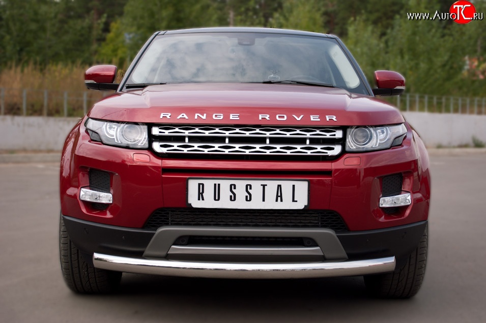 15 999 р. Одинарная защита переднего бампера диаметром 76 мм (Prestige u Pure) SLITKOFF Land Rover Range Rover Evoque 1 L538 дорестайлинг 5 дв. (2011-2015)  с доставкой в г. Королёв