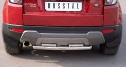 Защита заднего бампера (2 трубы Ø63 и 42 мм, нержавейка, Prestige u Pure) SLITKOFF Land Rover Range Rover Evoque 1 L538 дорестайлинг 5 дв. (2011-2015)