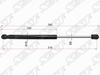 Упор капота SAT (L340 mm) Land Rover Freelander L359 1-ый рестайлинг (2010-2012)