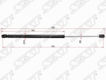 Упор крышки багажника SAT (газовый, LH=RH, на стекло) Land Rover (Ленд) Range Rover Sport (ранж)  1 L320 (2005-2013) 1 L320 дорестайлинг, рестайлинг