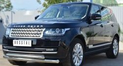 24 899 р. Защита переднего бампера (2 трубыØ76 и 63 мм, нержавейка) SLITKOFF  Land Rover Range Rover  4 L405 (2012-2017) дорестайлинг  с доставкой в г. Королёв. Увеличить фотографию 3