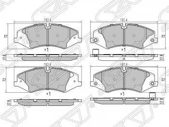 Колодки тормозные SAT (передние) Land Rover Range Rover Sport 1 L320 дорестайлинг (2005-2009)