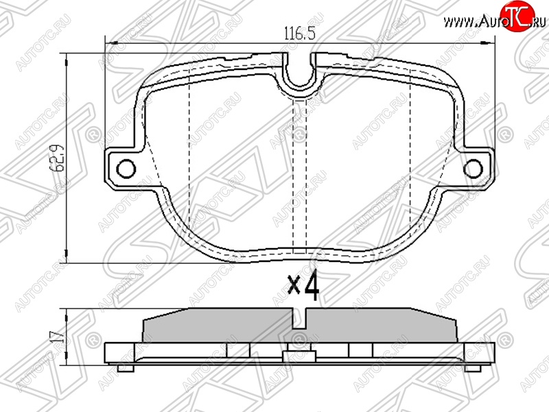 1 049 р. Колодки тормозные SAT (задние)  Land Rover Range Rover  3 L322 - Range Rover Sport  1 L320  с доставкой в г. Королёв