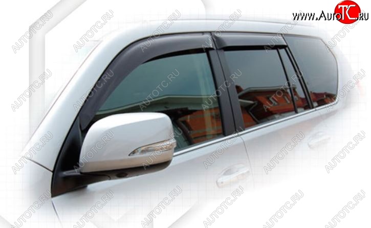 2 269 р. Дефлектора окон CA-Plastic  Lexus GX460  J150 (2013-2022) 1-ый рестайлинг, 2-ой рестайлинг (Classic полупрозрачный, Без хром.молдинга, Крепление только на скотч)  с доставкой в г. Королёв