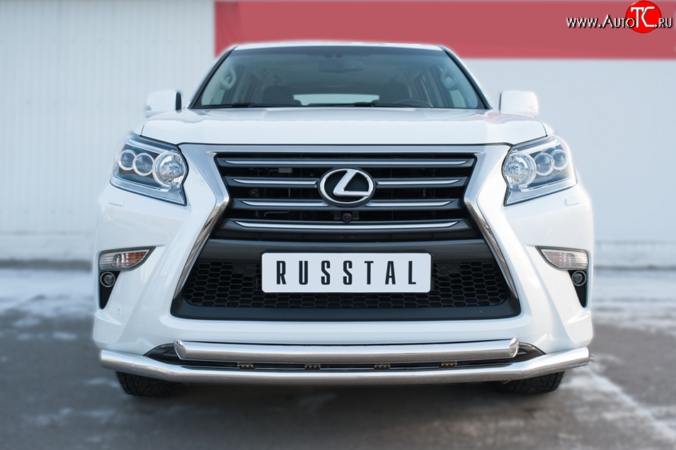 24 699 р. Защита переднего бампера (2 трубыØ63 мм, нержавейка) SLITKOFF Lexus GX460 J150 1-ый рестайлинг (2013-2019)  с доставкой в г. Королёв