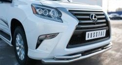 21 449 р. Защита переднего бампера (2 трубыØ63 и 42 мм, нержавейка) SLITKOFF Lexus GX460 J150 1-ый рестайлинг (2013-2019)  с доставкой в г. Королёв. Увеличить фотографию 2