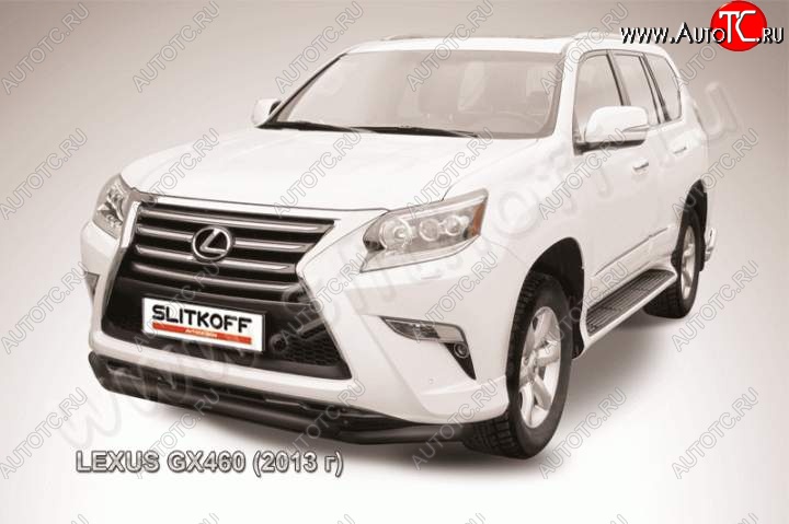 17 699 р. Защита переднего бампера из труб d57 Slitkoff (двойная) Lexus GX460 J150 1-ый рестайлинг (2013-2019) (Цвет: серебристый)  с доставкой в г. Королёв