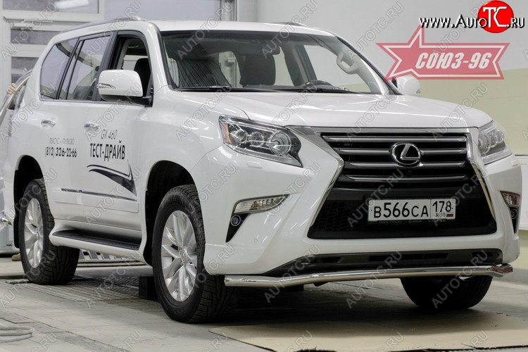 5 129 р. Защита переднего бампера одинарная Souz-96 (d60) Lexus GX460 J150 1-ый рестайлинг (2013-2019)  с доставкой в г. Королёв