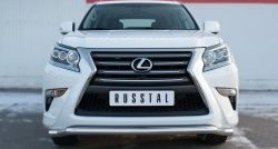 Защита переднего бампера (Ø63 мм волна, нержавейка) SLITKOFF Lexus GX460 J150 1-ый рестайлинг (2013-2019)