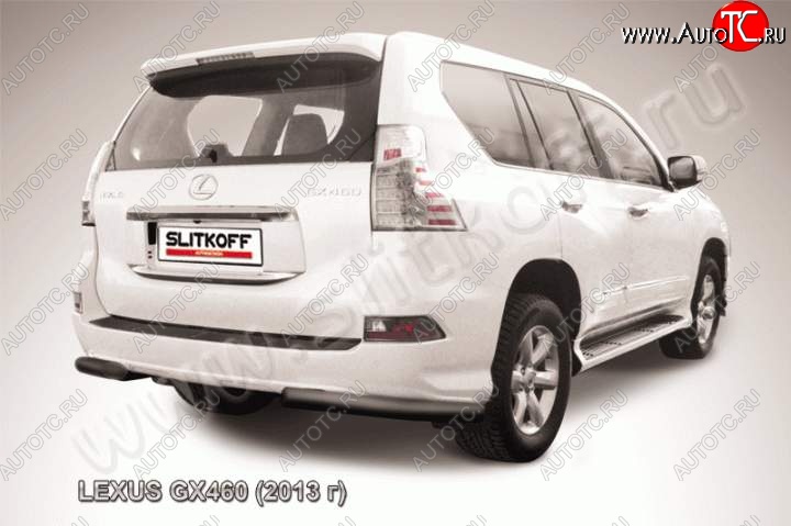 13 999 р. Защита заднего бампера из уголков d76 Slitkoff Lexus GX460 J150 1-ый рестайлинг (2013-2019) (Цвет: серебристый)  с доставкой в г. Королёв