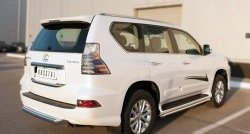 Защита заднего бампера (Ø76 мм, нержавейка) SLITKOFF Lexus GX460 J150 1-ый рестайлинг (2013-2019)