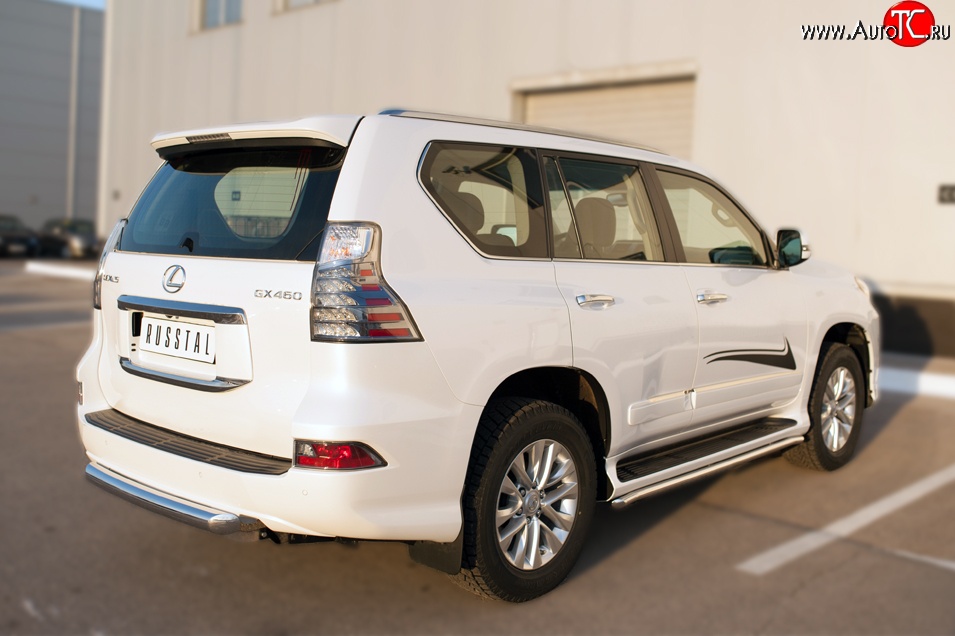 17 999 р. Защита заднего бампера (Ø76 мм, нержавейка) SLITKOFF Lexus GX460 J150 1-ый рестайлинг (2013-2019)  с доставкой в г. Королёв