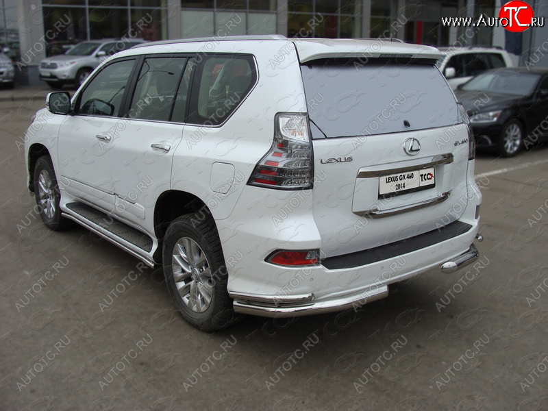 32 749 р. Защита заднего бампера (уголки двойные) ТСС 76,1/42 мм Lexus GX460 J150 1-ый рестайлинг (2013-2019)  с доставкой в г. Королёв