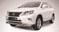 Двойная защита переднего бампера из труб диаметрами по 57 мм Slitkoff Lexus RX350 AL10 рестайлинг (2012-2015)