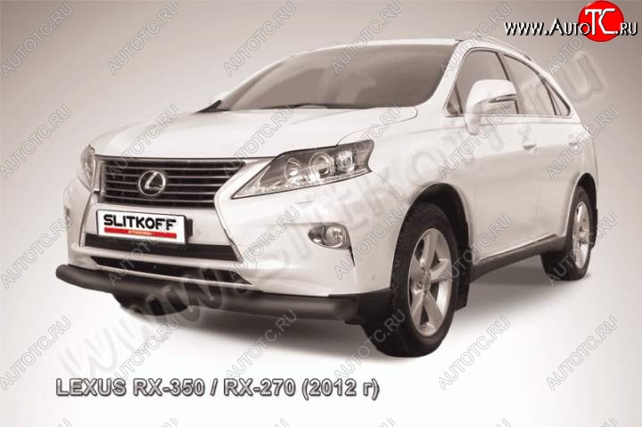 16 649 р. Защита переднего бампера из трубы d76 Slitkoff (дуга) Lexus RX 270 AL20 дорестайлинг (2015-2019) (Цвет: серебристый)  с доставкой в г. Королёв