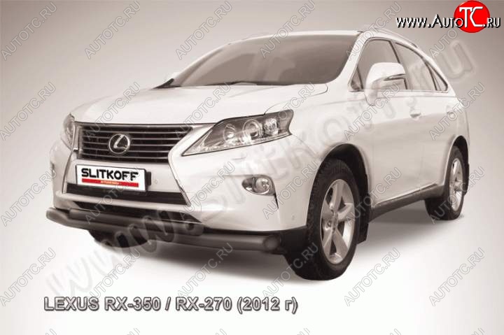 20 699 р. Защита переднего бампера из труб d76+57 Slitkoff Lexus RX350 AL10 рестайлинг (2012-2015) (Цвет: серебристый)  с доставкой в г. Королёв