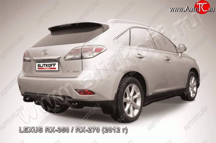 12 549 р. Защита заднего бампера из трубы d57 Slitkoff (скоба) Lexus RX350 AL10 рестайлинг (2012-2015) (Цвет: серебристый)  с доставкой в г. Королёв