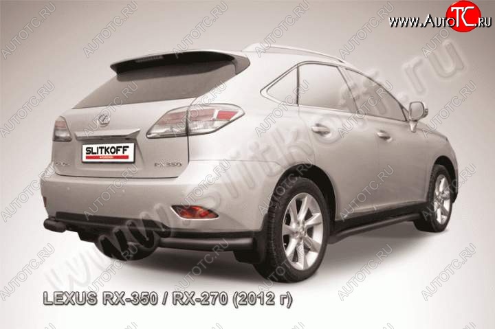 11 799 р. Защита заднего бампера из уголков d76 Slitkoff Lexus RX350 AL10 рестайлинг (2012-2015) (Цвет: серебристый)  с доставкой в г. Королёв