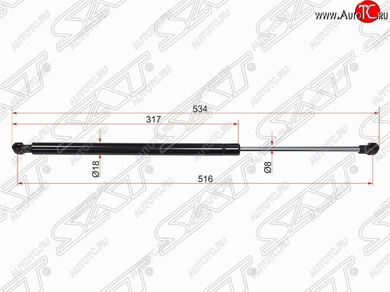 649 р. Упор капота SAT (газовый)  Lexus GS300  S190 (2005-2012) дорестайлинг, рестайлинг  с доставкой в г. Королёв