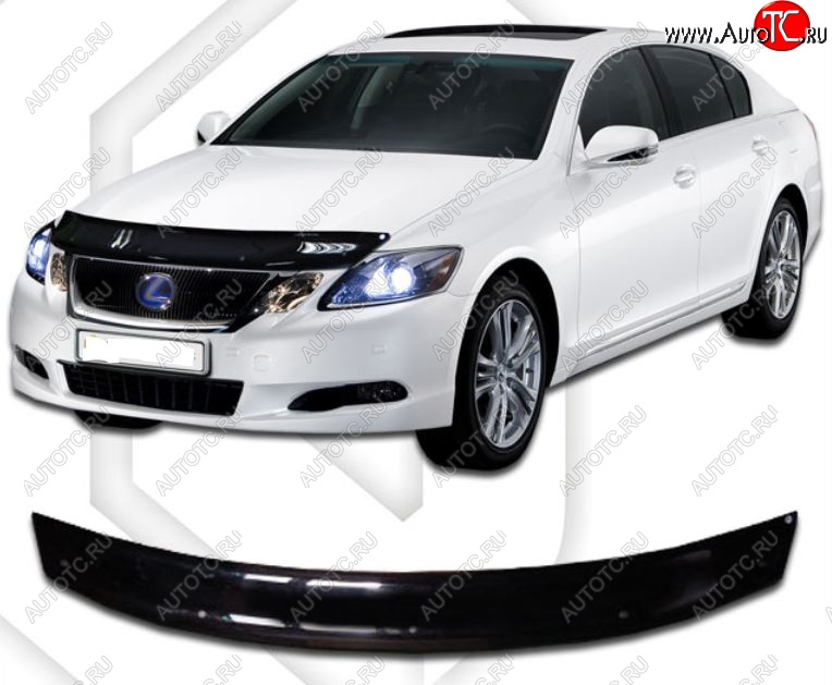 1 999 р. Дефлектор капота CA-Plastiс  Lexus GS300  S190 (2005-2006) дорестайлинг (Classic черный, Без надписи)  с доставкой в г. Королёв