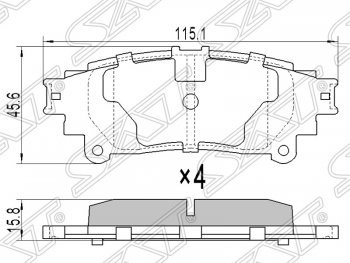 Колодки тормозные SAT (задние) Lexus RX350 AL20 дорестайлинг (2015-2019)