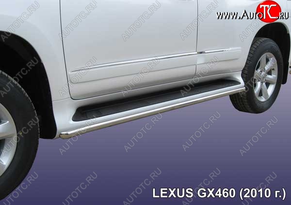 13 699 р. Защита порогов из труб d42 Slitkoff  Lexus GX460  J150 (2009-2013) дорестайлинг (Цвет: серебристый)  с доставкой в г. Королёв