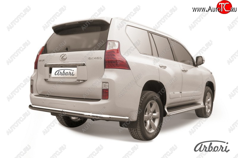 16 919 р. Защита заднего бампера Arbori (нержавейка, 1 труба d76 mm). Lexus GX460 J150 дорестайлинг (2009-2013)  с доставкой в г. Королёв