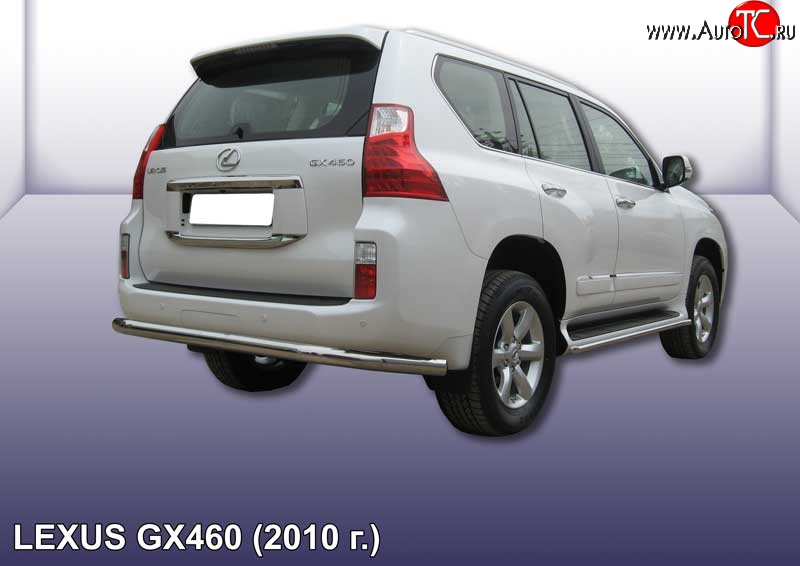 20 449 р. Защита заднего бампера из трубы диаметром 76 мм Slitkoff  Lexus GX460  J150 (2009-2013) дорестайлинг (Нержавейка, Полированная)  с доставкой в г. Королёв