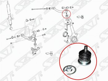 759 р. Шаровая опора верхнего рычага SAT Lexus GX470 J120 дорестайлинг (2002-2007)  с доставкой в г. Королёв. Увеличить фотографию 2