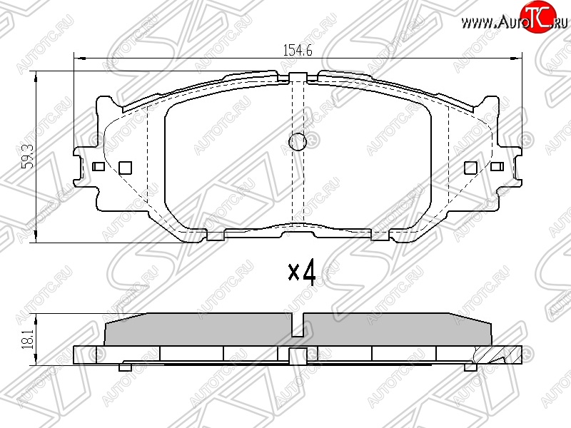 1 499 р. Колодки тормозные SAT (передние) Lexus IS350 XE20 седан дорестайлинг (2005-2013)  с доставкой в г. Королёв