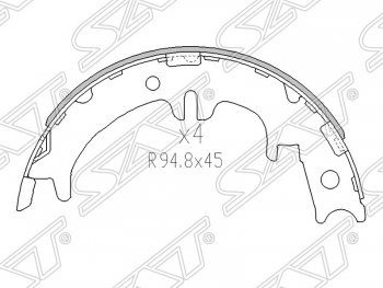 1 599 р. Колодки тормозные SAT (ручного тормоза) Lexus IS300 XE10 седан дорестайлинг (1998-2005)  с доставкой в г. Королёв. Увеличить фотографию 1