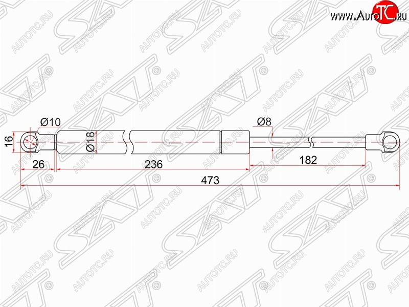 659 р. Упор капота SAT (газовый)  Lexus IS250  XE20 - IS350  XE20  с доставкой в г. Королёв