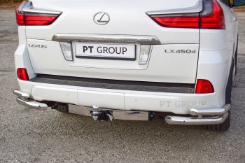 18 899 р. Фаркоп PT GROUP /съемный квадрат/ с НЕРЖ накладкой TOYOTA LC 200 2007-/ LEXUS LX 2016-2021 ) Toyota Land Cruiser 200 дорестайлинг (2007-2012)  с доставкой в г. Королёв. Увеличить фотографию 4