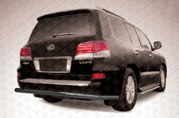 Защита заднего бампера Slitkoff (Ø 76, радиусная) Lexus LX570 J200 1-ый рестайлинг (2012-2015)