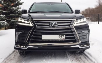 22 699 р. Накладка на передний бампер Автократ (без LED-оптики) Lexus LX570 J200 2-ой рестайлинг (2015-2022) (Неокрашенная)  с доставкой в г. Королёв. Увеличить фотографию 10