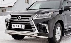 20 199 р. Защита переднего бампера (2 трубы Ø42 мм, нержавейка) Petroil Tuning  Lexus LX450d  J200 (2015-2022) 2-ой рестайлинг  с доставкой в г. Королёв. Увеличить фотографию 4